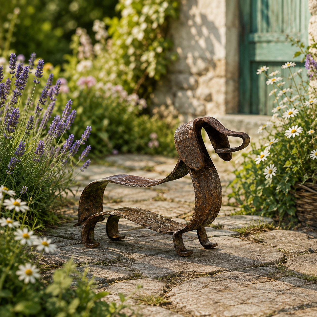 🔥🔥Rustic Dachshund Metal Sculpture