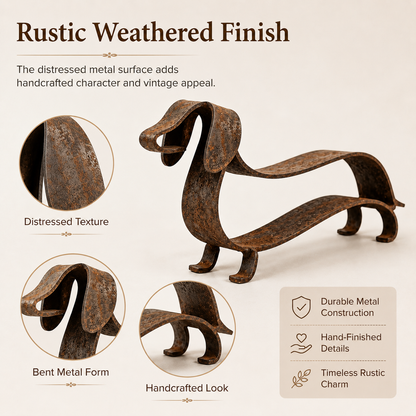 🔥🔥Rustic Dachshund Metal Sculpture