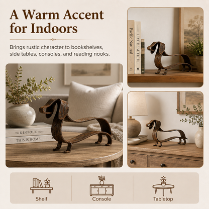 🔥🔥Rustic Dachshund Metal Sculpture