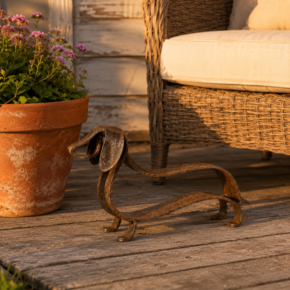 🔥🔥Rustic Dachshund Metal Sculpture