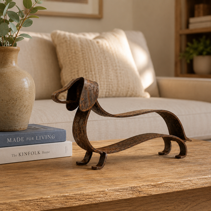 🔥🔥Rustic Dachshund Metal Sculpture