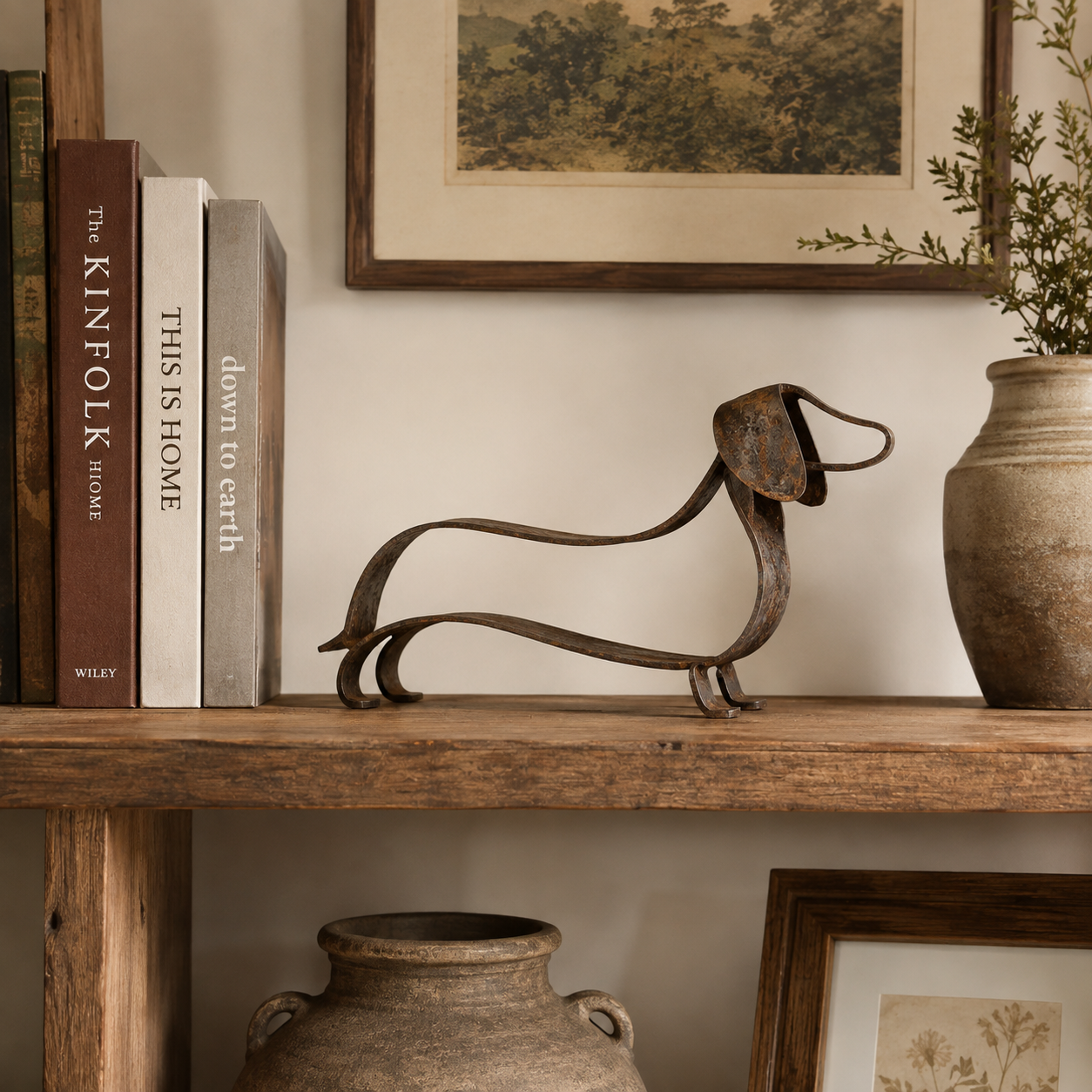 🔥🔥Rustic Dachshund Metal Sculpture