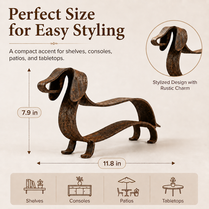 🔥🔥Rustic Dachshund Metal Sculpture