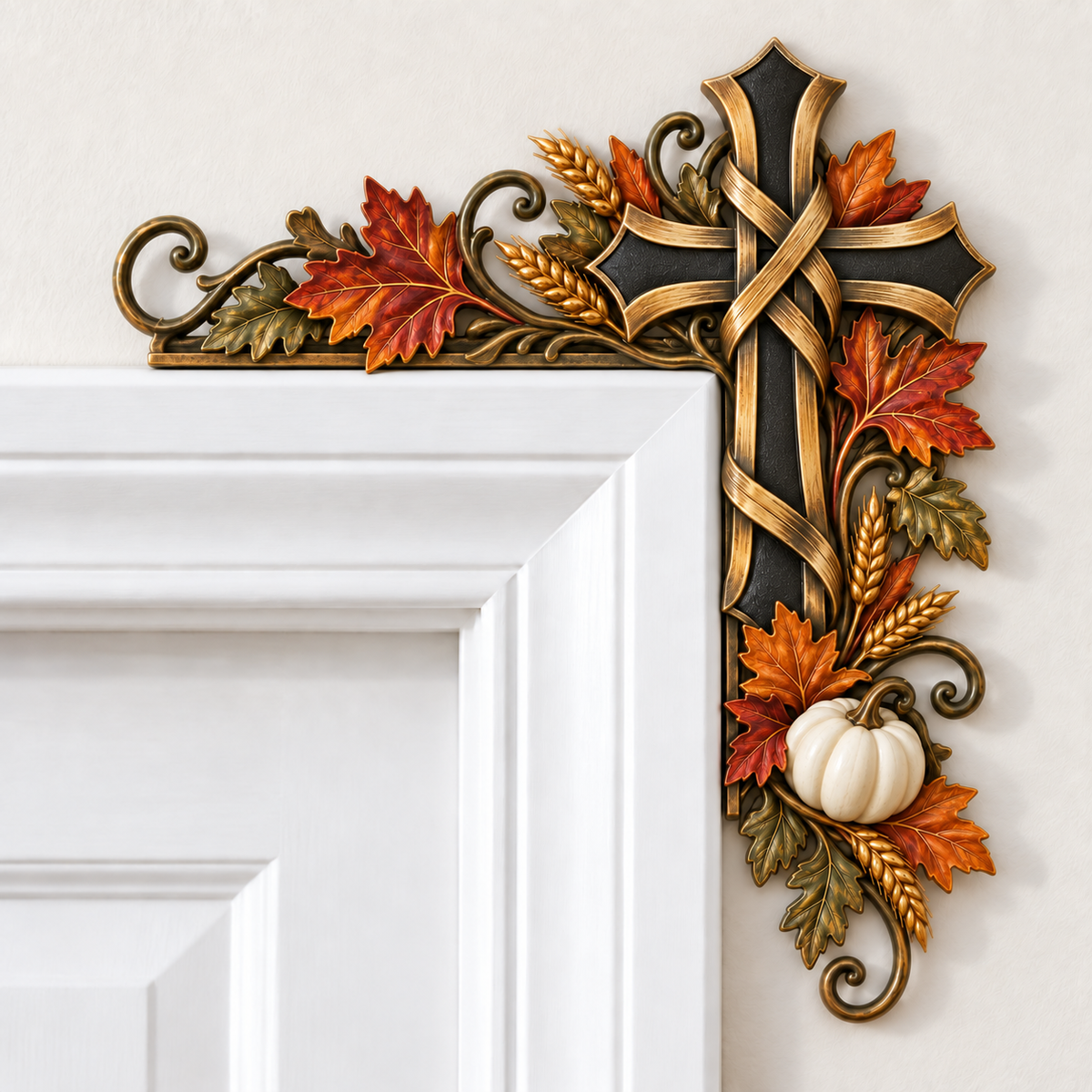 🍂 Autumn Door Frame Corner Topper –  Faith & Harvest Décor ✝️🎃