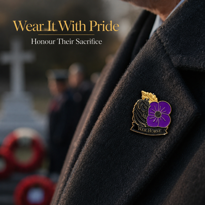 Limited Edition War Horse Purple Poppy 111th Anniversary Remembrance Brooch