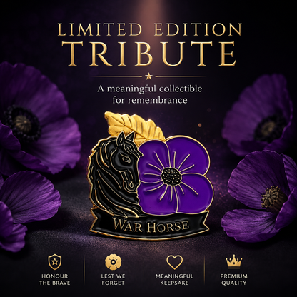 Limited Edition War Horse Purple Poppy 111th Anniversary Remembrance Brooch