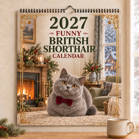 2027 Funny British Shorthair Wall Calendar | 12 Months of Dapper Charming Kitty Fun