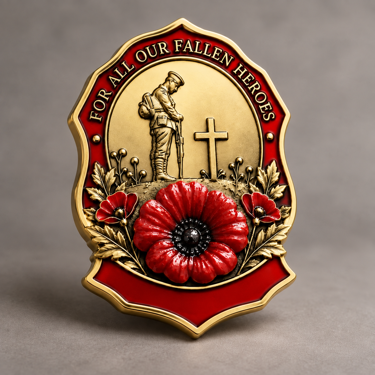 Limited Edition Red Poppy Remembrance Brooch – For All Our Fallen Heroes