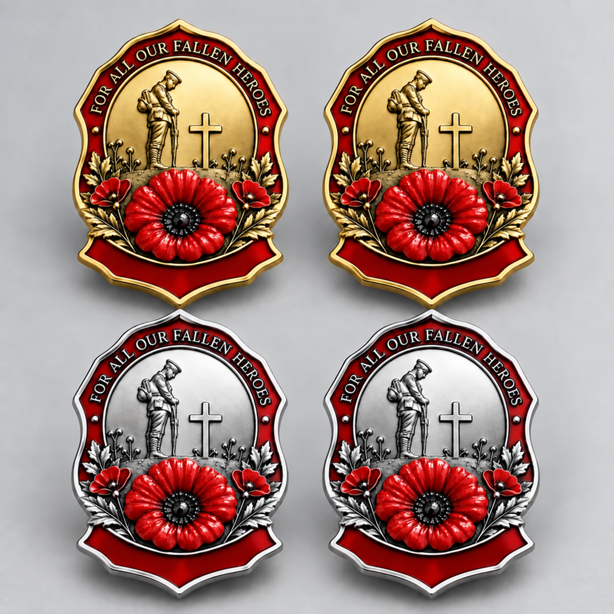 Limited Edition Red Poppy Remembrance Brooch – For All Our Fallen Heroes