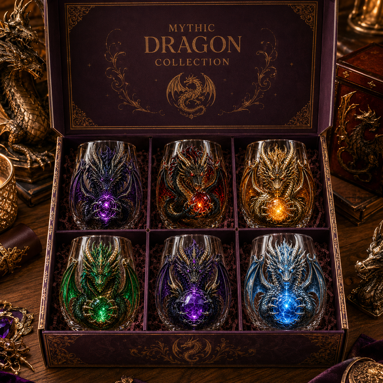 🐉✨ 3D Mythic Dragon Glass Art Cup | Luxury Raised Fantasy Glassware for Whiskey, Home Bar Décor & Legendary Gifts 🎁