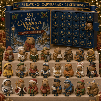 🎁48% OFF - Capybara Christmas Advent Calendar 2026 - 24-Day Festive Countdown,  Charms Blind Box - Gift For Capybara Lovers