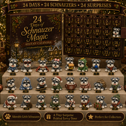 ✨CHRISTMAS KICKOFF 48% OFF - Schnauzer Silly Moments Advent Calendar 2026 - 24-Day Festive Countdown Blind Box - Gift For Schnauzer Lovers
