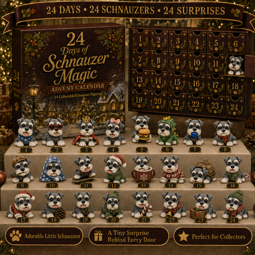 ✨CHRISTMAS KICKOFF 48% OFF - Schnauzer Silly Moments Advent Calendar 2026 - 24-Day Festive Countdown Blind Box - Gift For Schnauzer Lovers