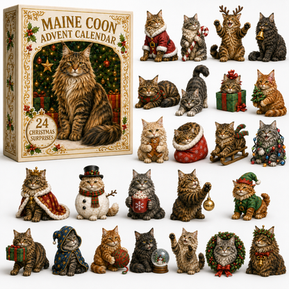 ✨CHRISTMAS KICKOFF 48% OFF -Maine Coon Moments Advent Calendar 2026 - 24-Day Festive Countdown Blind Box - Gift For Maine Coon Lovers