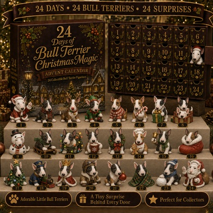 🎁49% OFF - Bull Terrier Christmas Advent Calendar 2026 - 24-Day Festive Countdown,  Charms Blind Box - Gift For Bull Terrier Lovers
