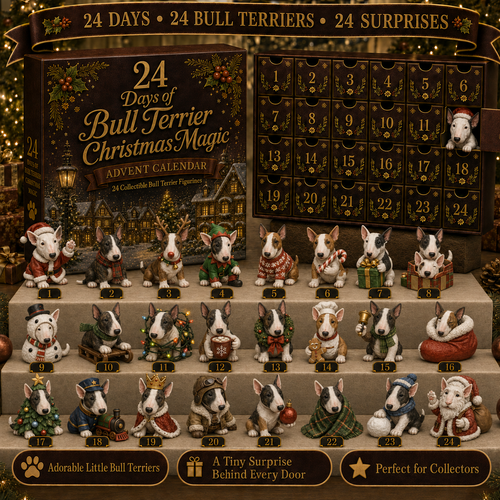 🎁49% OFF - Bull Terrier Christmas Advent Calendar 2026 - 24-Day Festive Countdown,  Charms Blind Box - Gift For Bull Terrier Lovers