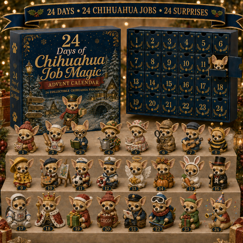 ✨CHRISTMAS KICKOFF 48% OFF - Chihuahua Job Moments Advent Calendar 2026 - 24-Day Festive Countdown Blind Box - Gift For Chihuahua Lovers
