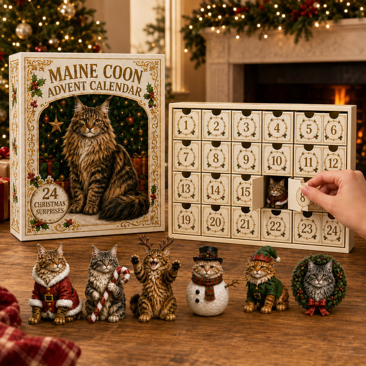 ✨CHRISTMAS KICKOFF 48% OFF -Maine Coon Moments Advent Calendar 2026 - 24-Day Festive Countdown Blind Box - Gift For Maine Coon Lovers