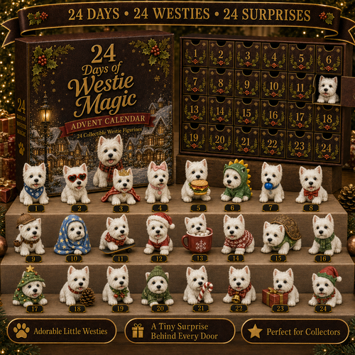 ✨CHRISTMAS KICKOFF 48% OFF -West Highland White Terrier Silly Moments Advent Calendar 2026 - 24-Day Festive Countdown Blind Box - Gift For West Highland White Terrier Lovers