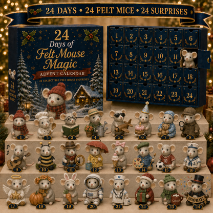 ✨🎁CHRISTMAS KICKOFF 48% OFF - Felt Mouse Moments Advent Calendar 2026 - 24-Day Festive Countdown Blind Box - Gift For Felt Mouse Lovers-3