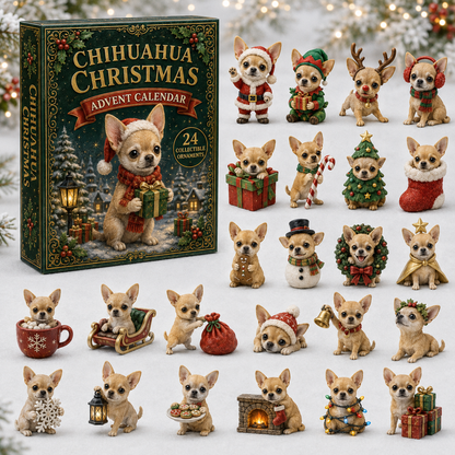 CHRISTMAS KICKOFF 48% OFF - Chihuahua Advent Calendar 2026 - 24-Day Festive Countdown Blind Box - Gift For Chihuahua Lovers