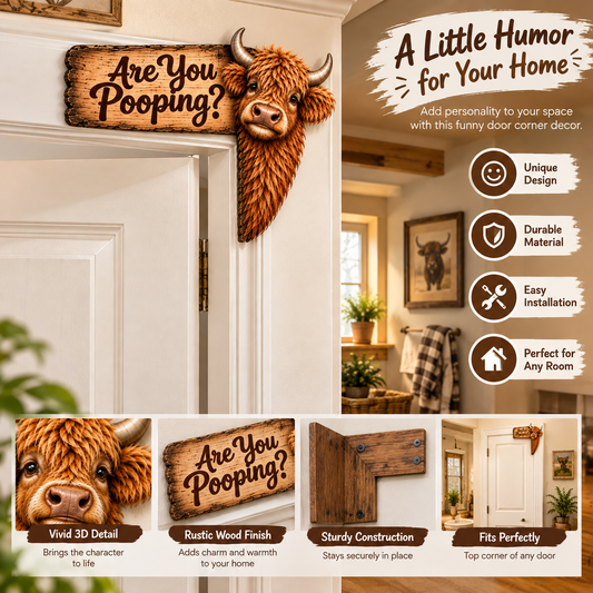 🐮Last Day 48% OFF - Funny Highland Cow Door Topper