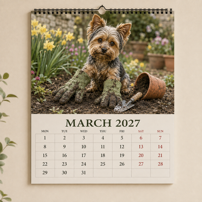 2027 Funny Yorkshire Terrier Wall Calendar | A4 Hanging Calendar-2