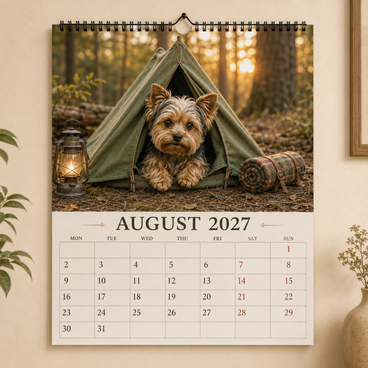2027 Funny Yorkshire Terrier Wall Calendar | A4 Hanging Calendar-2