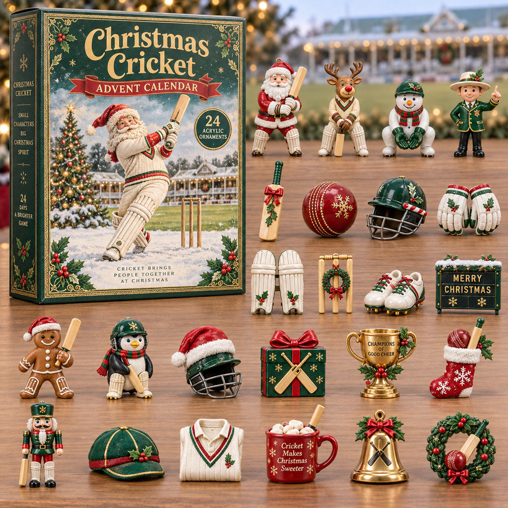 Christmas Cricket Advent Calendar 2026 - 24-Day Festive Countdown - Gift For Cricket Lovers