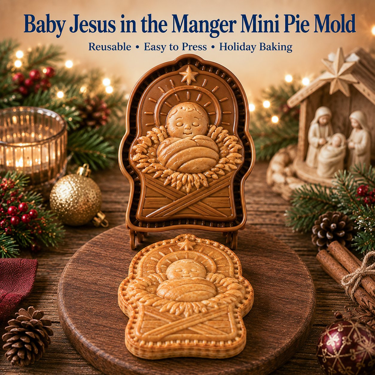 ✝️ Faith & Nativity Christmas Mini Pie Mold Collection