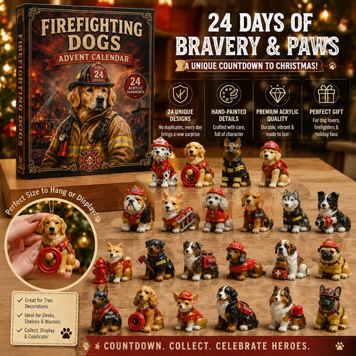 Firefighting Dogs Advent Calendar 2026 - 24-Day Festive Countdown
