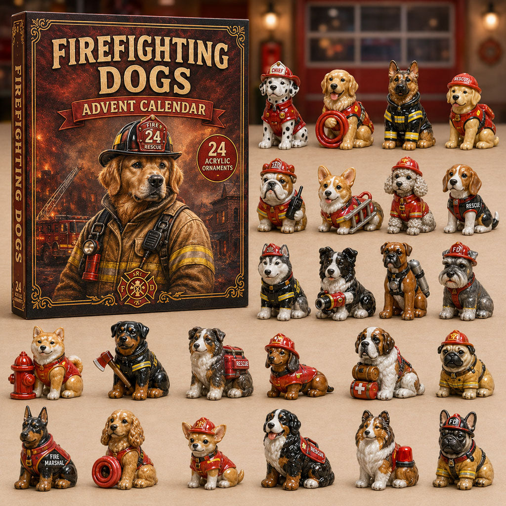 Firefighting Dogs Advent Calendar 2026 - 24-Day Festive Countdown