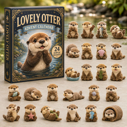 CHRISTMAS KICKOFF 40% OFF - Lovely Otter Advent Calendar 2026 - 24-Day Festive Countdown, Acrylic Charms Blind Box - Gift For Otter Lovers AC0TM140
