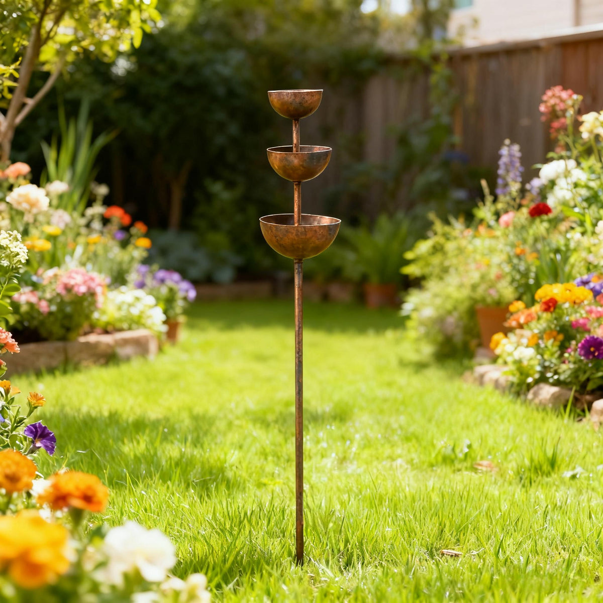 🌧️ Rain Catcher - Plant Support🐦 Metal Garden Ornament