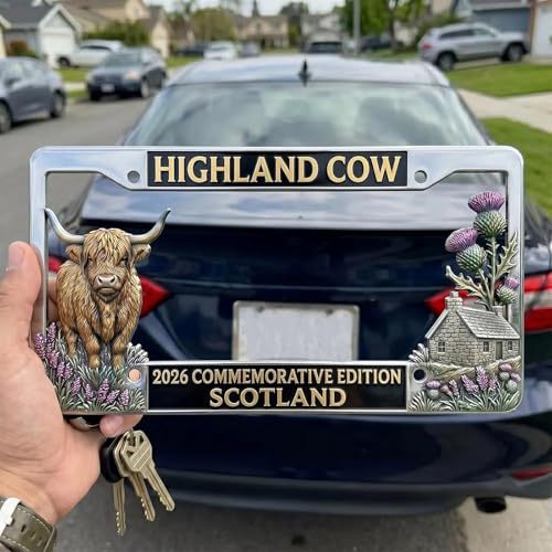 🐂 Highland Cow License Plate Frame
