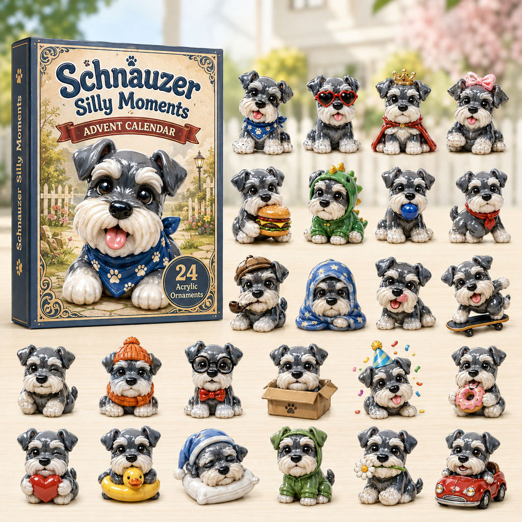 CHRISTMAS KICKOFF 40% OFF - Schnauzer Silly Moments Advent Calendar 2026 - 24-Day Festive Countdown Blind Box - Gift For Schnauzer Lovers