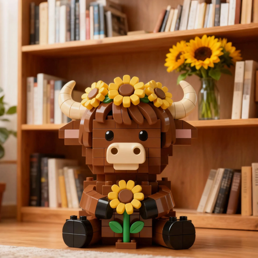 🔥Hot Sale 49% OFF🔥Sunflower Highland Cow Brick Set🌻🐂
