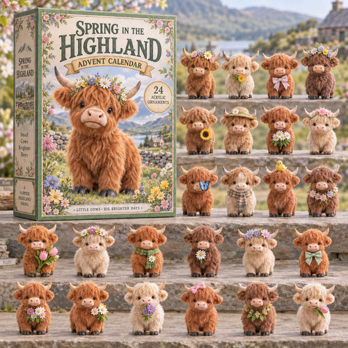 CHRISTMAS KICKOFF 49 % OFF - Spring In The Highland Advent Calendar 2026 - 24-Day Festive Countdown - Gift For Highland Cow