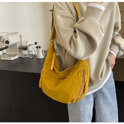 Designer Direct Sales👜Women's Fashion Plain Color Nylon Crossbody Hobo Bag