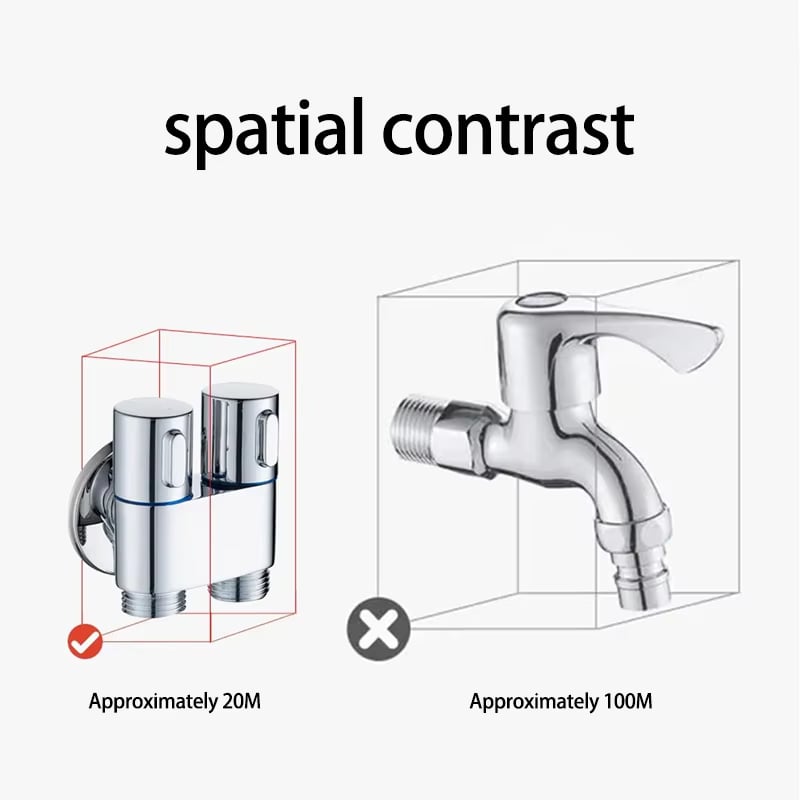 1-In-2-Handheld Out Dual Control Valve Bidet Sprayer for Toilet