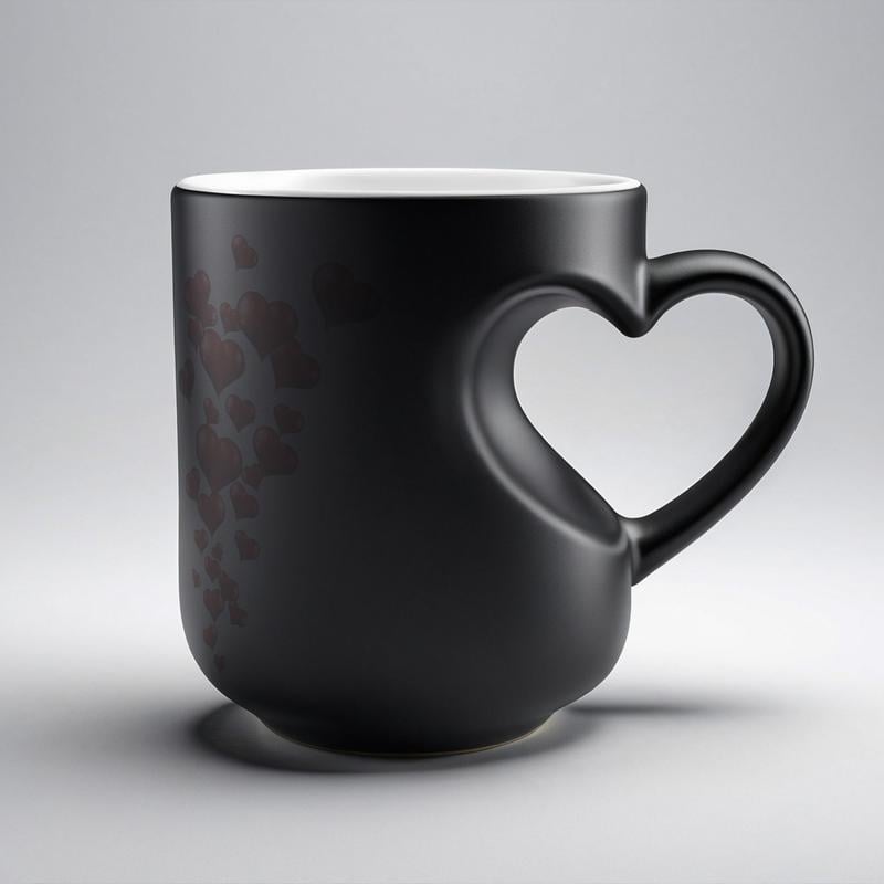 Heart-Shaped Color Changing Magic Ceramic Mug