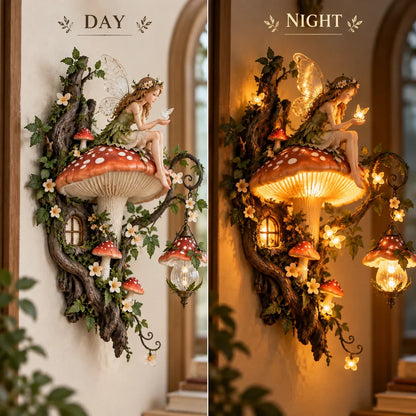 ⏰Limited Stock 49% OFF - 🧚✨ Enchanted Mushroom Fairy Wall Light 🍄🌿