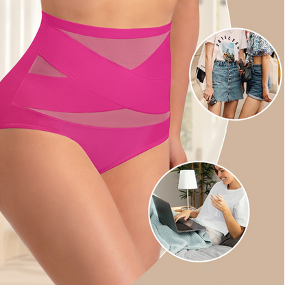 🌸 Last Day Special Price £9.99 ! 🔥Plus-Size High-Waist Cross Tummy Control Panties
