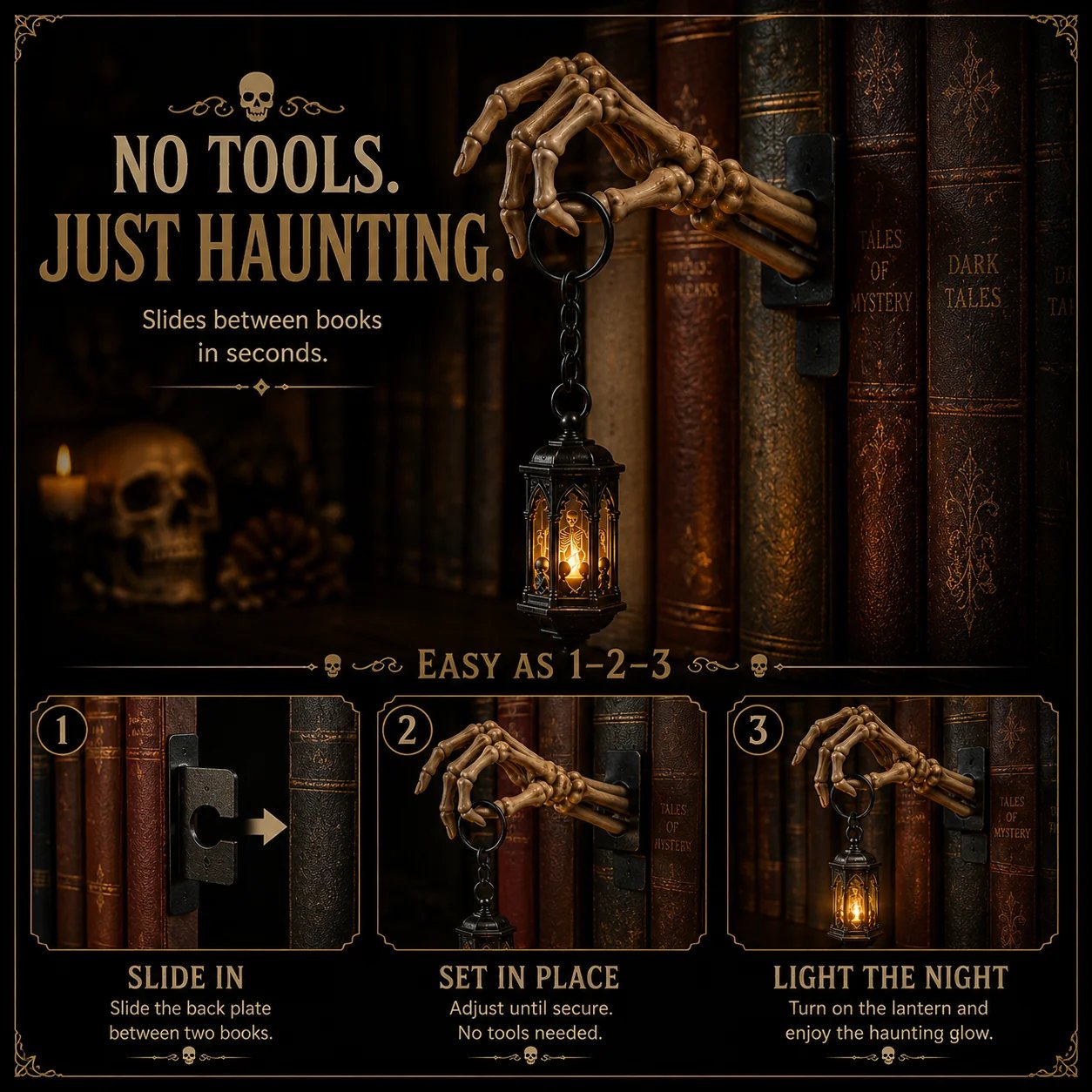💀Skeleton Hand Lantern Shelf Light