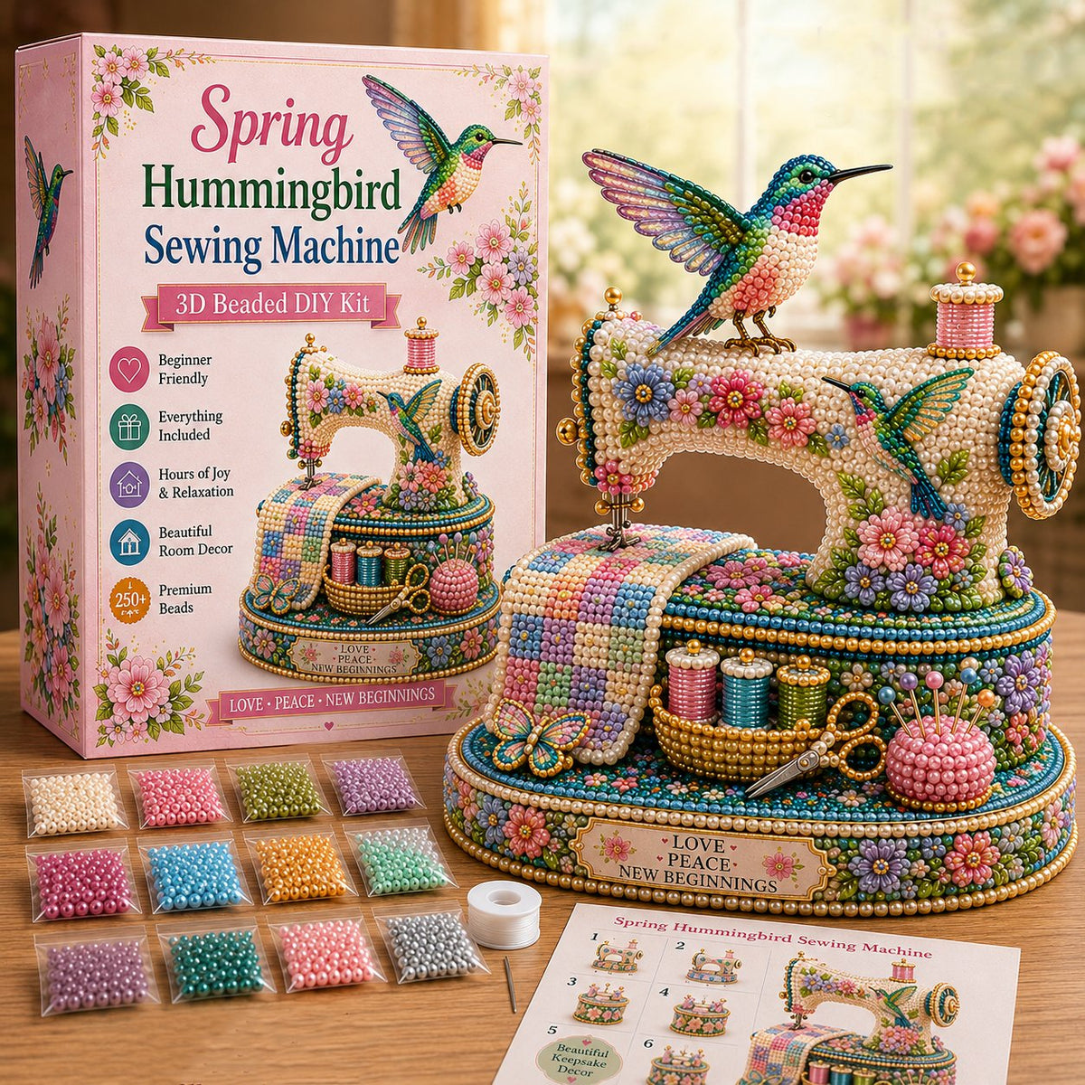 🌸Spring Hummingbird Sewing Machine 💗 3D Spring Limited Keepsake Edition DIY