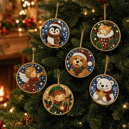 🔥Only $10.99 Last Day Promotion!🎄Christmas DIY Diamond Painting Ornaments Kit (6 PCS)🎅