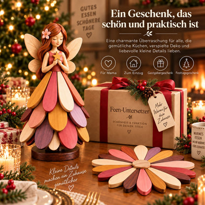 🧚 Fairy Blossom Coaster - Foldable fairy decoration & heat-resistant table protector