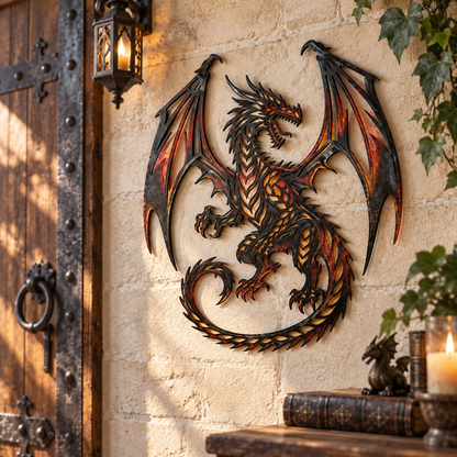 🐉‘Fiery Dragon’  Metal Wall Art