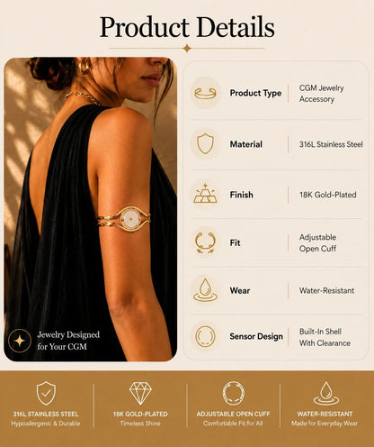 🔥Last Day Only＄12.99🔥Sensor Armband – Adjustable Jewelry‑Style Holder for Compatible Sensors