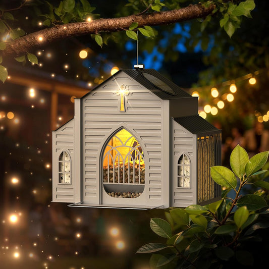 🔥✝️Church-Shaped Metal Solar Bird Feeder(✨Same as in the video)